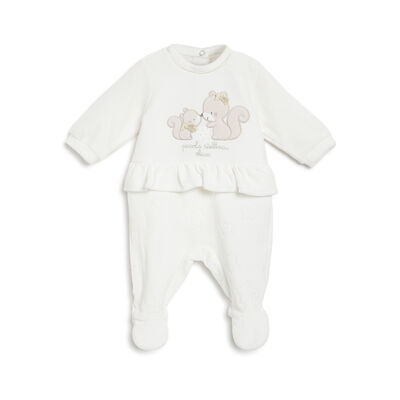 Girls Bronze Applique Nappy Opening Babysuit